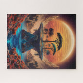 Het eiland bij zonsondergang. legpuzzel (Horizontaal)