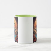 Het eiland bij zonsondergang. mok (Midden)