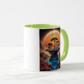 Het eiland bij zonsondergang. mok (Voorkant rechts)