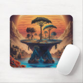 Het eiland bij zonsondergang. muismat (Met muis)