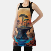 Het eiland bij zonsondergang. schort (Insitu)