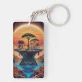 Het eiland bij zonsondergang. sleutelhanger (achterkant)