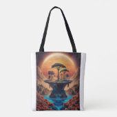 Het eiland bij zonsondergang. tote bag (Achterkant)