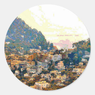 Het eiland Capri Ronde Sticker