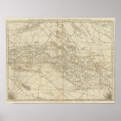 Het eiland Cuba met een deel van de Bahama-banken Poster (Voorkant)