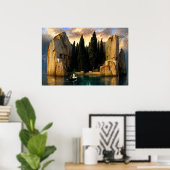 Het Eiland der Doden van Arnold Böcklin Poster (Thuiskantoor)