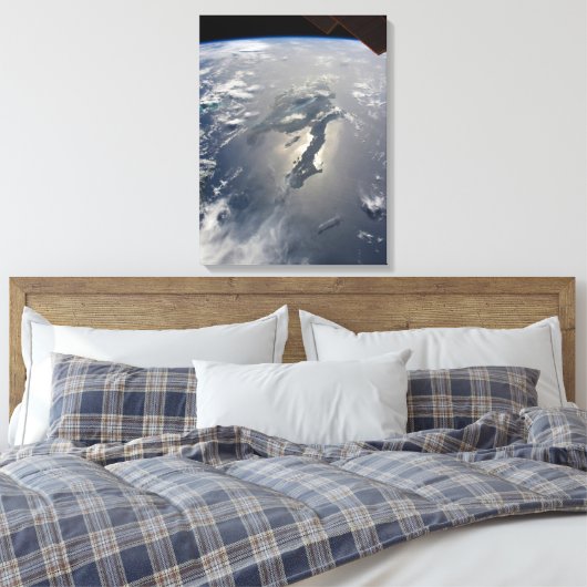 Het eiland Hispaniola met Sunglin Canvas Afdruk (Insitu (Slaapkamer))