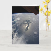 Het eiland Hispaniola met Sunglin Kaart (Gele Bloem)