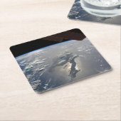 Het eiland Hispaniola met Sunglin Kartonnen Onderzetters (Schuin)