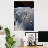 Het eiland Hispaniola met Sunglin Poster (Thuiskantoor)