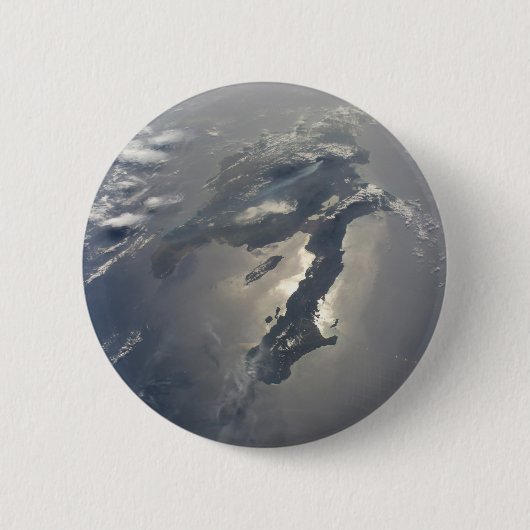 Het eiland Hispaniola met Sunglin Ronde Button 5,7 Cm (Voorkant)