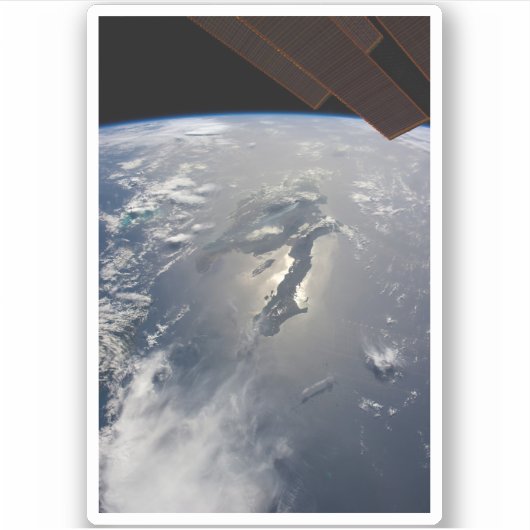 Het eiland Hispaniola met Sunglin Sticker (Voorkant)