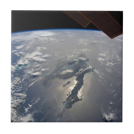 Het eiland Hispaniola met Sunglin Tegeltje (Voorkant)