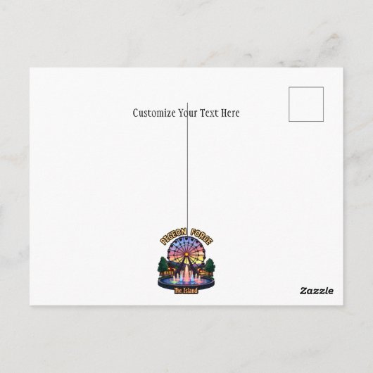 Het eiland met kerst in Pigeon Forge Briefkaart (Achterkant)