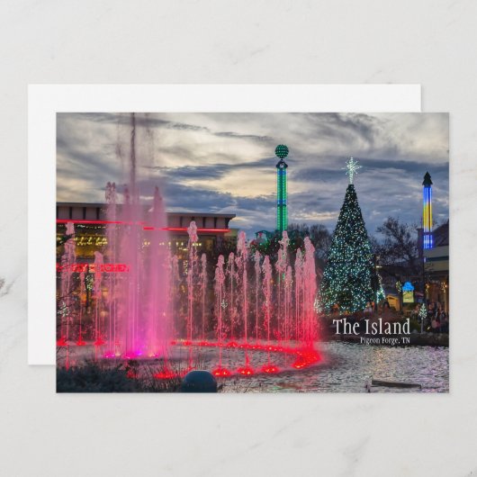 Het eiland met kerst in Pigeon Forge Feestdagenkaart (Voorkant / Achterkant)