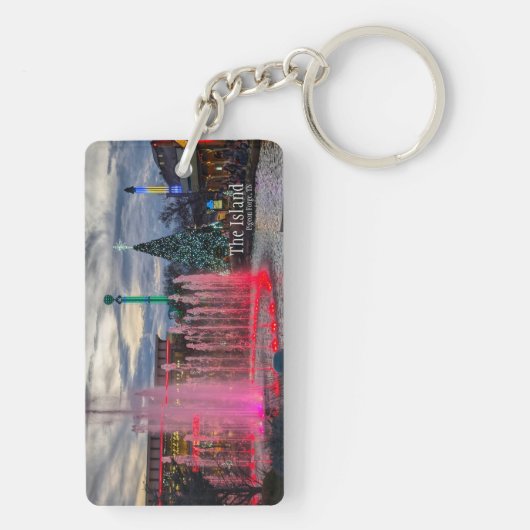 Het eiland met kerst in Pigeon Forge Sleutelhanger (achterkant)