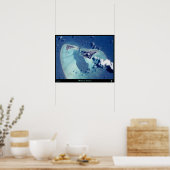 Het eiland Midway-satelliet-poster Poster (Keuken)