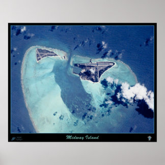 Het eiland Midway-satelliet-poster Poster