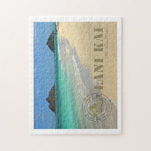 Het eiland "Moks" van het Oahu-briefkaart puzzel (Verticaal)