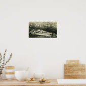 Het eiland New York Bay van gouverneur Poster (Keuken)