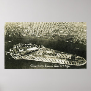 Het eiland New York Bay van gouverneur Poster