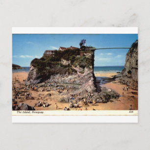 Het eiland Newquay Vintage Strand Uitzicht Briefkaart