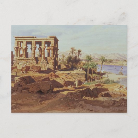 het eiland Philae, 1866 (w/c) Briefkaart (Voorkant)