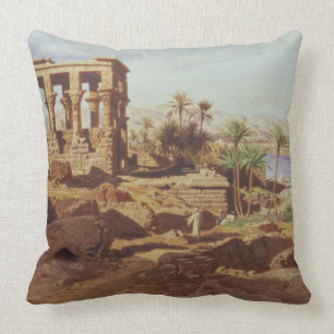 het eiland Philae, 1866 (w/c) Kussen