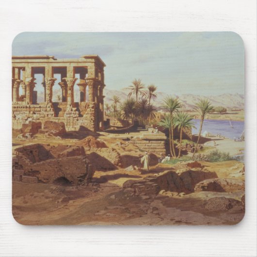 het eiland Philae, 1866 (w/c) Muismat (Voorkant)