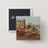 het eiland Philae, 1866 (w/c) Vierkante Button 5,1 Cm (Voorkant /achterkant)