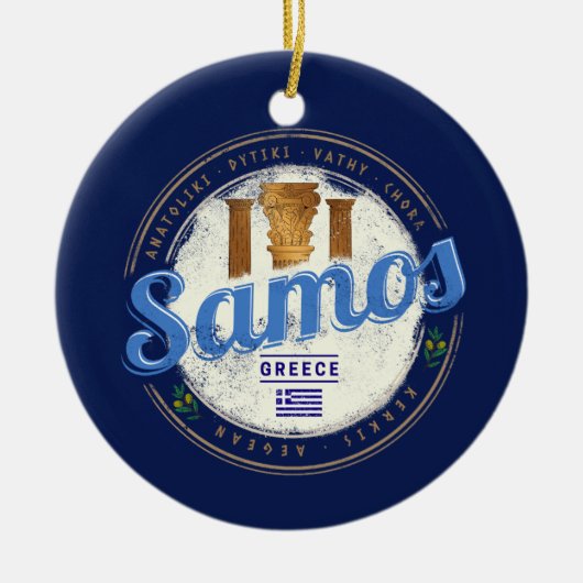 Het eiland Samos in Griekenland heeft de  vakantie Keramisch Ornament (Voorkant)