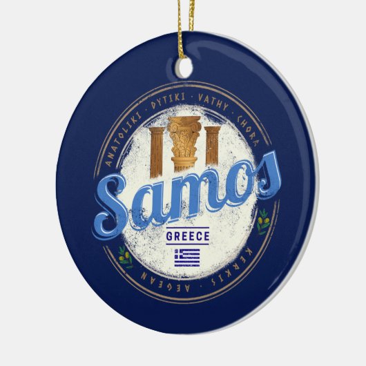 Het eiland Samos in Griekenland heeft de  vakantie Keramisch Ornament (Links)