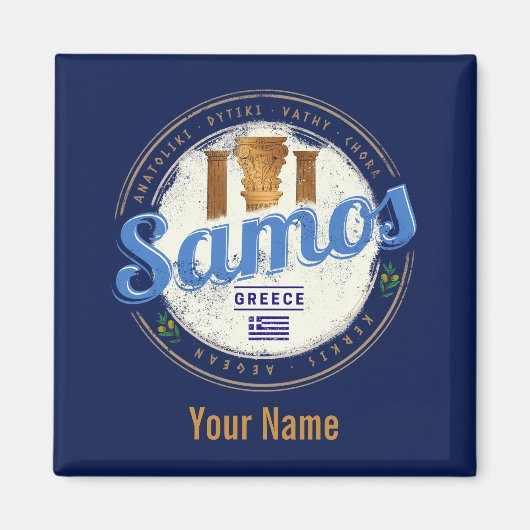 Het eiland Samos in Griekenland heeft de  vakantie Magneet (Voorkant)