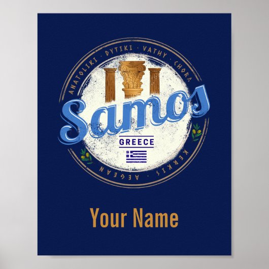 Het eiland Samos in Griekenland heeft de  vakantie Poster (Voorkant)