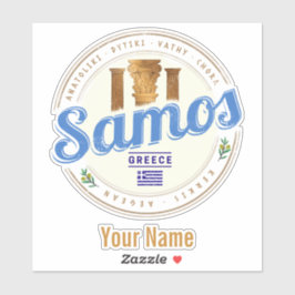 Het eiland Samos in Griekenland heeft de  vakantie Sticker