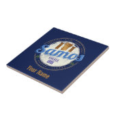 Het eiland Samos in Griekenland heeft de vakantie Tegeltje (Zijkant)