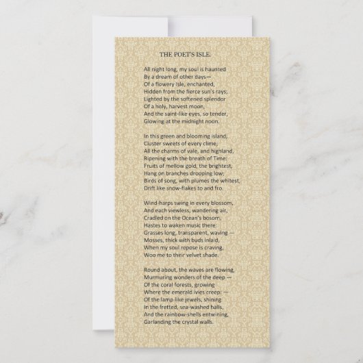 "Het eiland van de dichter" Prachtig 19e eeuw. Ged (Voorkant)