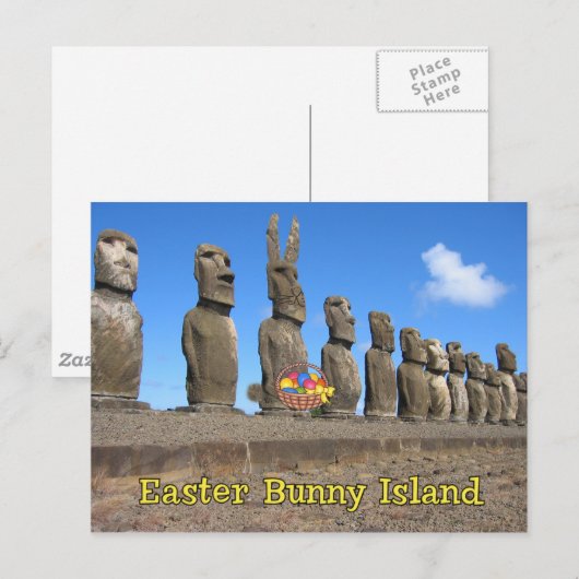 Het Eiland van de paashaas Feestdagenkaart (Voorkant / Achterkant)