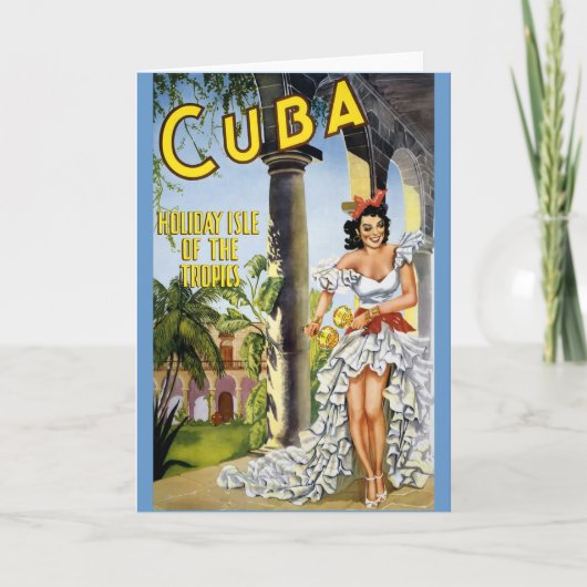 HET EILAND VAN DE VAKANTIE VAN CUBA VAN DE FEESTDAGEN KAART (Voorkant)