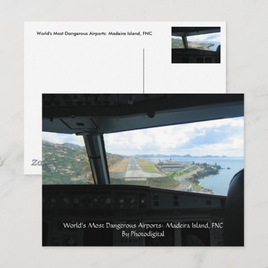 Het Eiland van madera, Gevaarlijkste Luchthavens… Briefkaart (Voorkant / Achterkant)