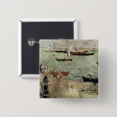 Het eiland Wight, 1875 Vierkante Button 5,1 Cm (Voorkant /achterkant)