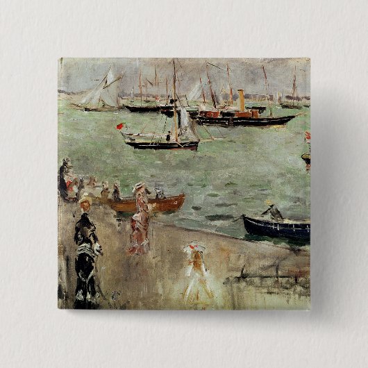 Het eiland Wight, 1875 Vierkante Button 5,1 Cm (Voorkant)