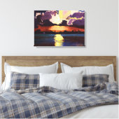 HET EILAND ZONSONDERGANG canvas schilderij Afdruk (Insitu (Slaapkamer))