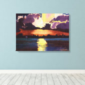 HET EILAND ZONSONDERGANG canvas schilderij Afdruk (Insitu (Houten vloer))