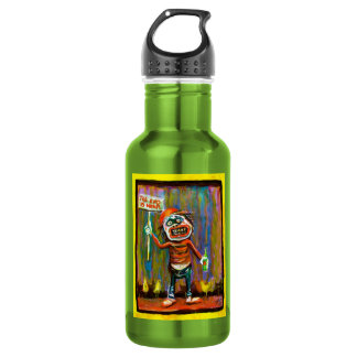 Het eind is dichtbij waterfles 