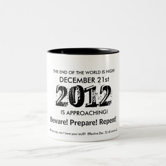 HET EIND VAN DE WERELD IS NIGH! TWEEKLEURIGE KOFFIEMOK (Center)