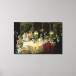 Het eind van Diner, 1913 Canvas Afdruk