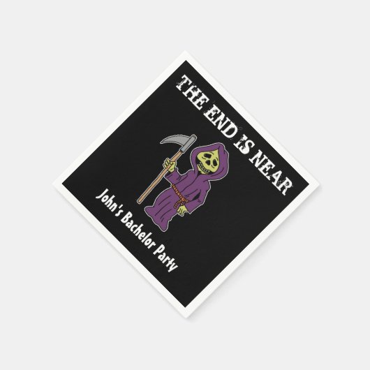 Het einde is bijna grim, laster van Bachelor Party Servet (Hoek)