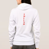 HET EINDE Minimalistische Verticale Tekst - Wit Da Hoodie (Achterkant)
