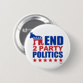 Het Einde Twee Beleid van de Partij Ronde Button 5,7 Cm (Voorkant /achterkant)